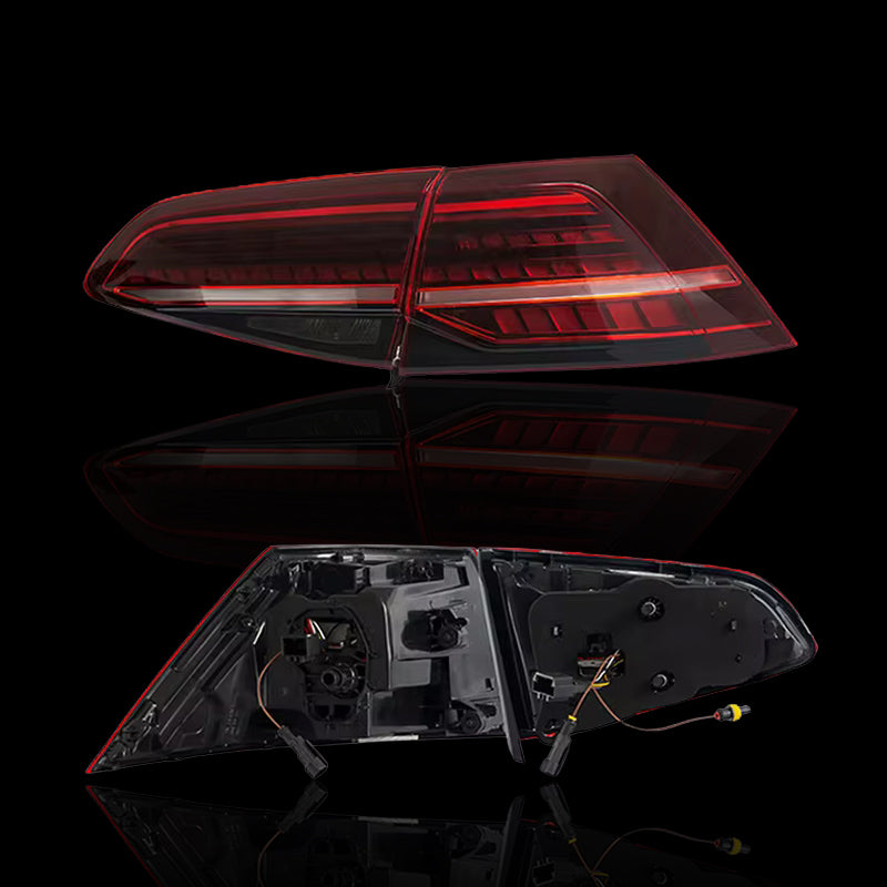 Dynamic Taillight Assembly for Volkswagen Golf Mk7 to Mk7.5 Upgrade (2013–2020) with Sequential Turn Signals, Brake, and Reverse Lights