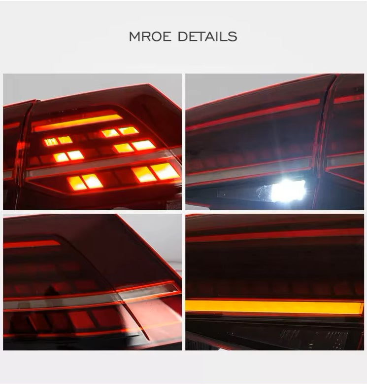 Dynamic Taillight Assembly for Volkswagen Golf Mk7 to Mk7.5 Upgrade (2013–2020) with Sequential Turn Signals, Brake, and Reverse Lights