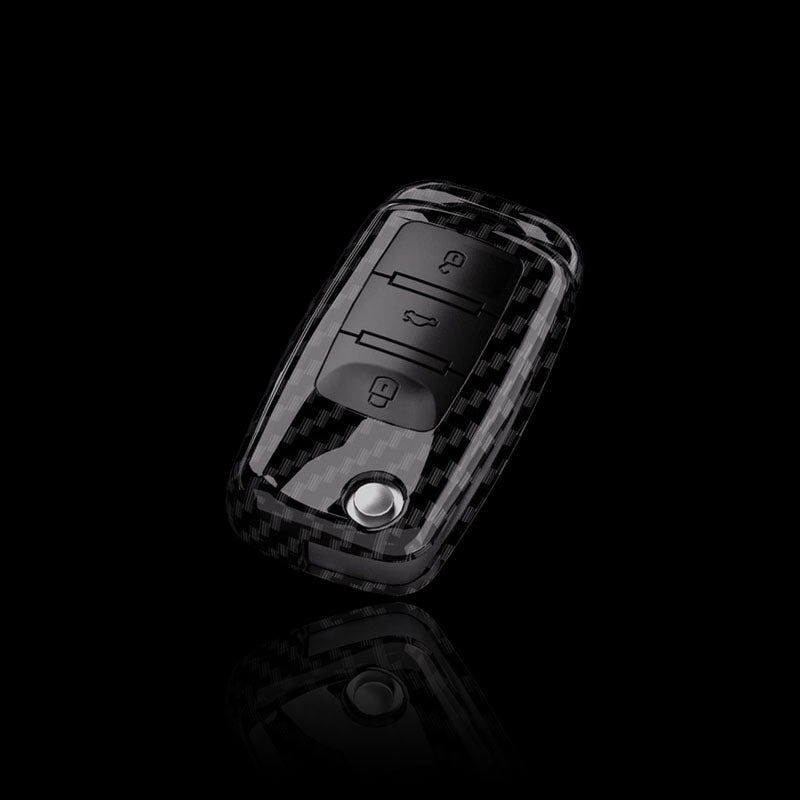 Carbon Fiber Car Key Case Cover For Volkswagen MK5 & 6