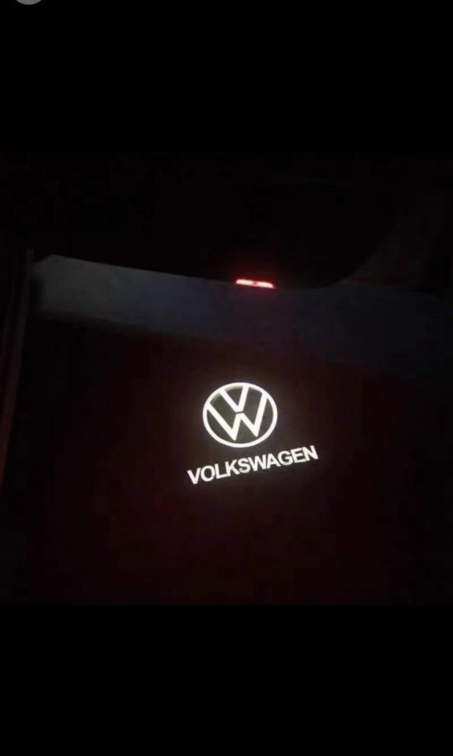 LED Car Door Welcome Courtesy Projector Lights for Volkswagen R-Line: Golf, Tiguan, Passat, Jetta, 2 PCs
