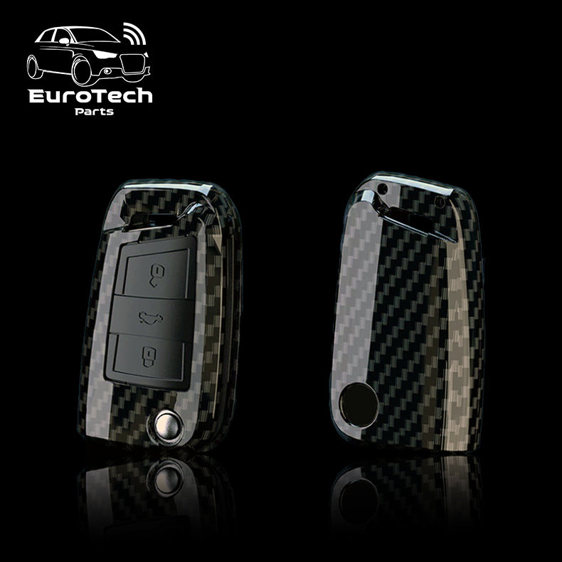 Carbon Fiber Car Key Case Cover For Volkswagen MK7