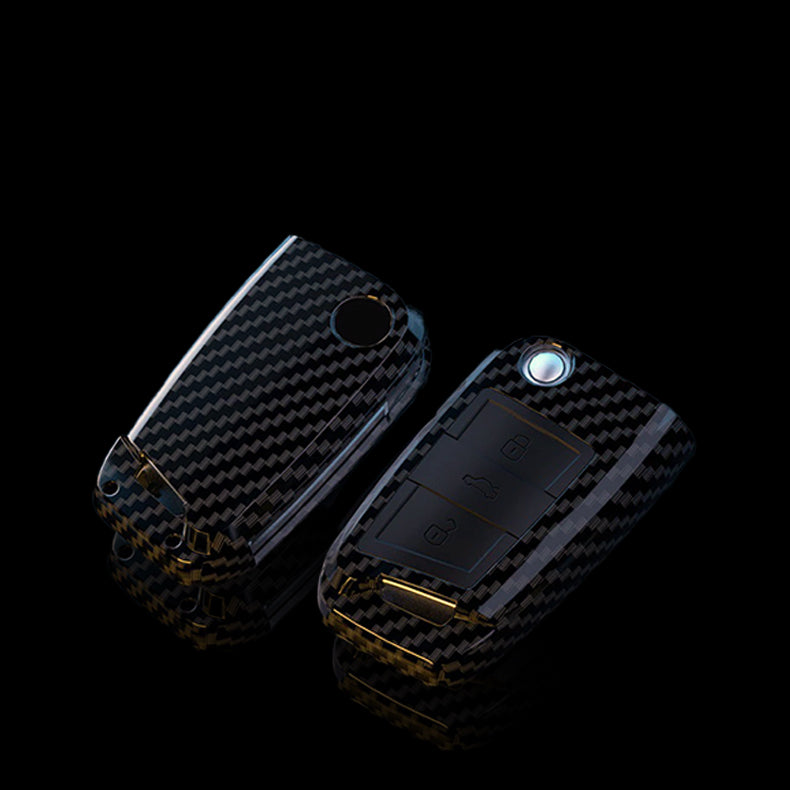 Carbon Fiber Car Key Case Cover For Volkswagen MK7