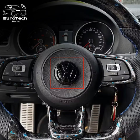 Sleek Black Steering Emblem Cover for Volkswagen MK7 Golf