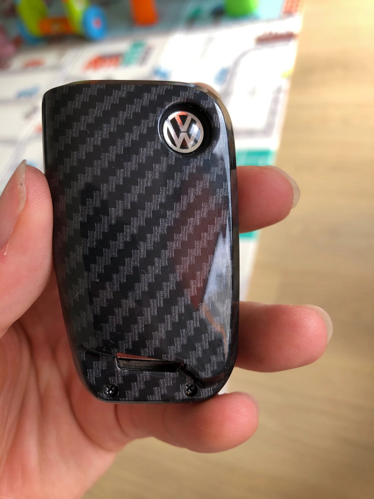 Carbon Fiber Car Key Case Cover For Volkswagen MK7