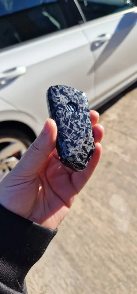 Carbon Fiber Car Key Case Cover For Volkswagen MK8