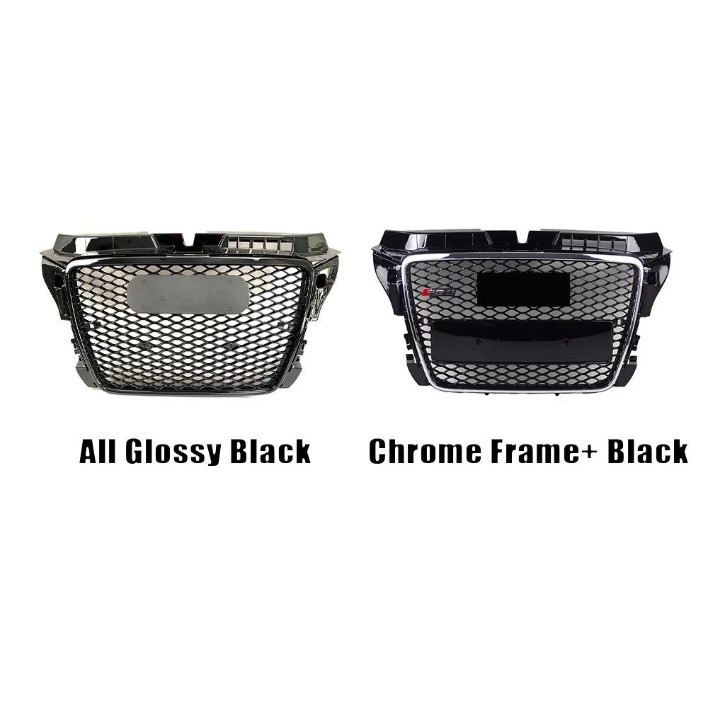 AUDI RS3 Grill– Gloss Black with Chrome Frame for Audi A3/S3 8P (2008-2012)