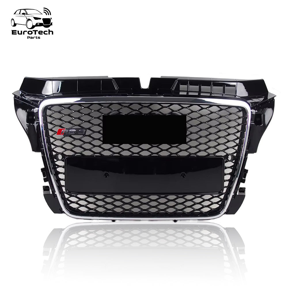 AUDI RS3 Grill– Gloss Black with Chrome Frame for Audi A3/S3 8P (2008-2012)