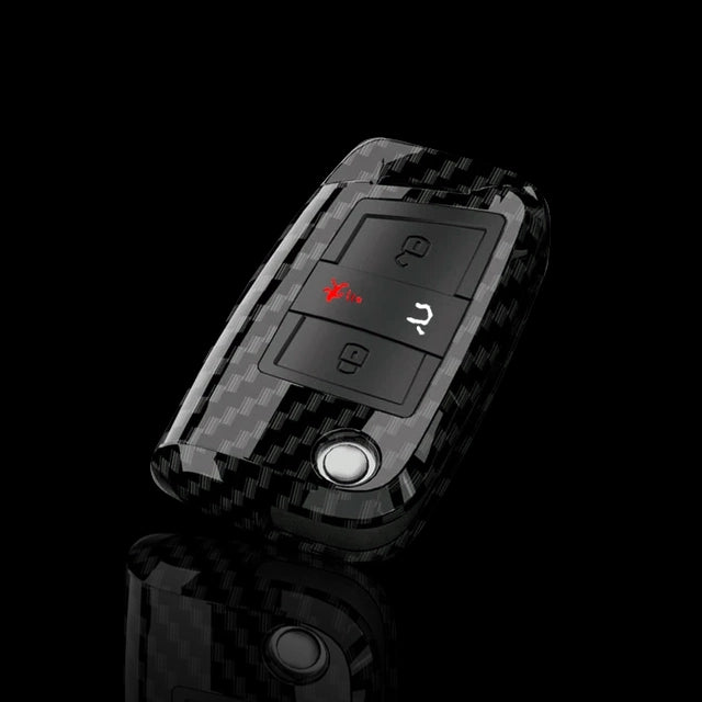 Carbon Fiber Car Key Case Cover For Volkswagen MK7