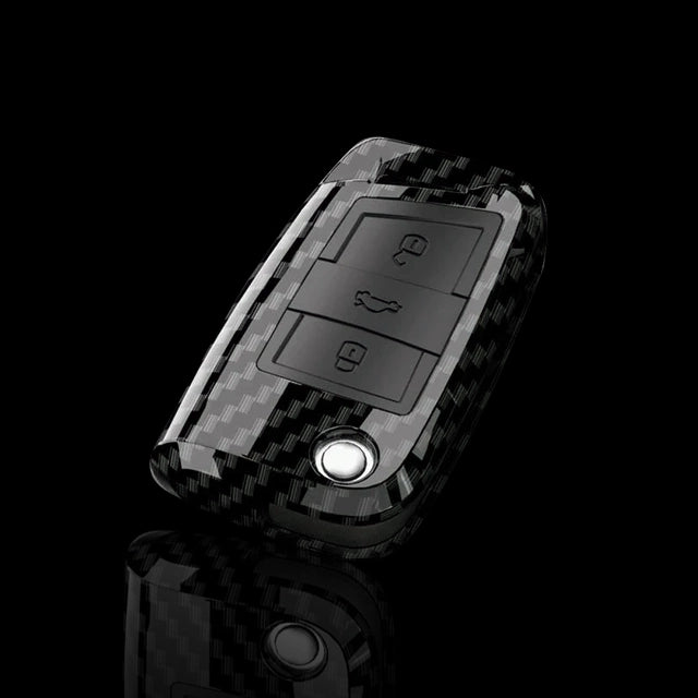 Carbon Fiber Car Key Case Cover For Volkswagen MK7