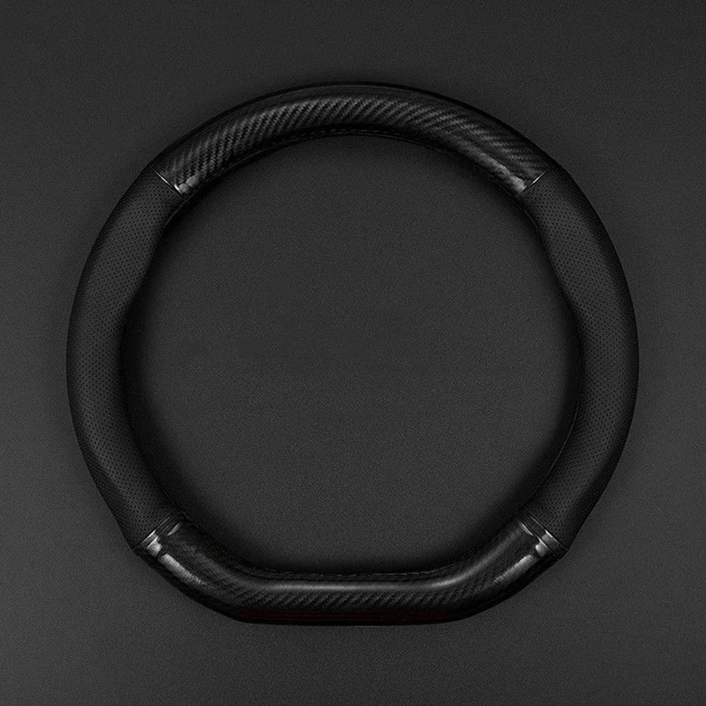 Carbon-Edge Leather Steering Wheel Cover