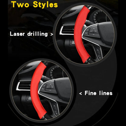 Carbon-Edge Leather Steering Wheel Cover