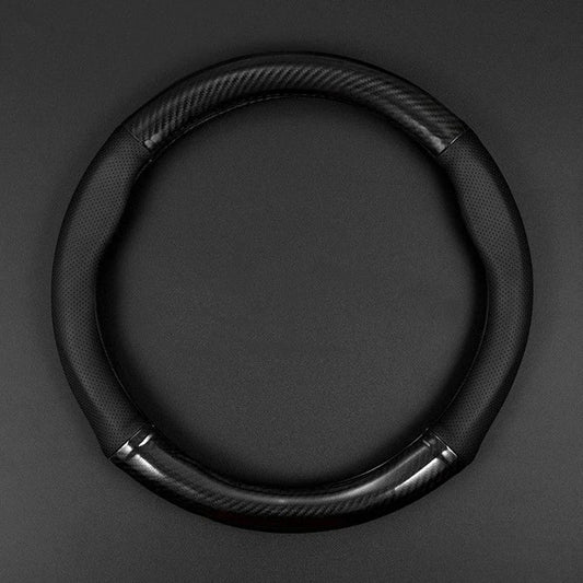 Carbon-Edge Leather Steering Wheel Cover